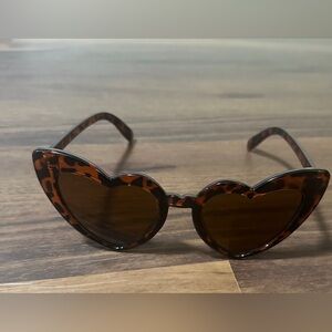 Heart-Shaped Tortoise Shell Sunglasses